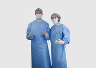 Degradable azul disponible material del vestido quirúrgico de SMS con los lazos en cuello/la cintura proveedor