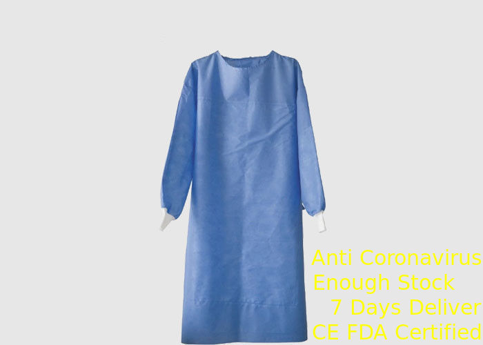 Diseño redondo del cuello de las mangas del vestido quirúrgico durabilidad material disponible larga de SMS de la alta proveedor