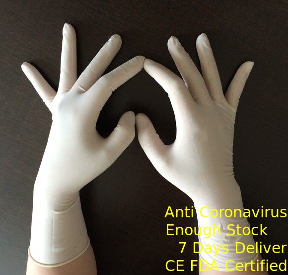 Guantes quirúrgicos disponibles del puño largo elástico, guantes disponibles del examen del látex proveedor