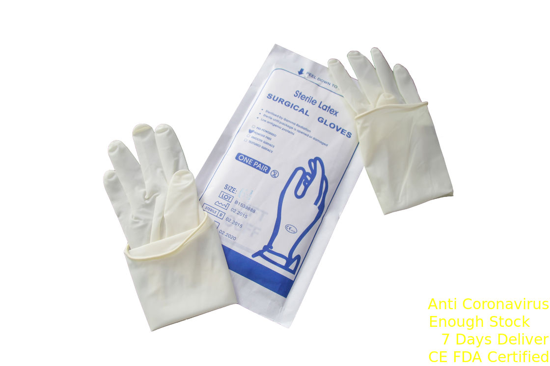 Los guantes quirúrgicos del látex de caucho pulverizan el EO/la esterilización gamma para la protección proveedor